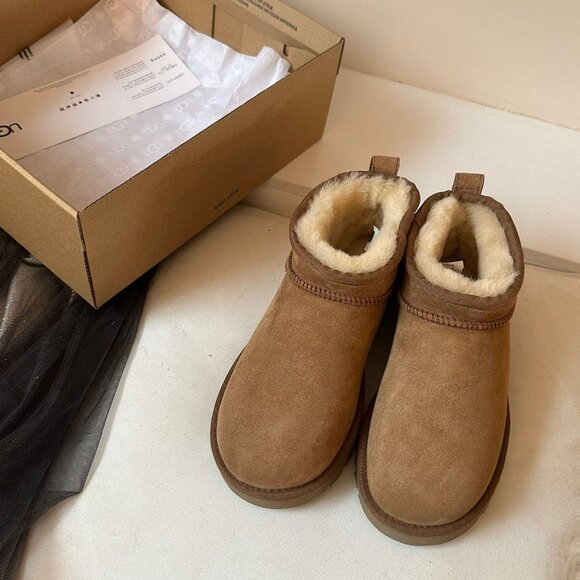 Women’s Ugg Classic Ultra Mini Boots Chestnut - Picture 4 of 6